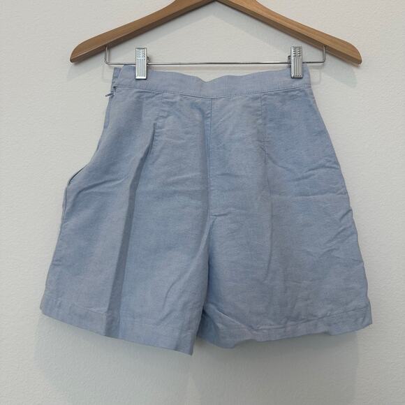 Vintage 90s Esprit wrap chambray blue high waisted skort skirt shorts - Picture 2 of 3